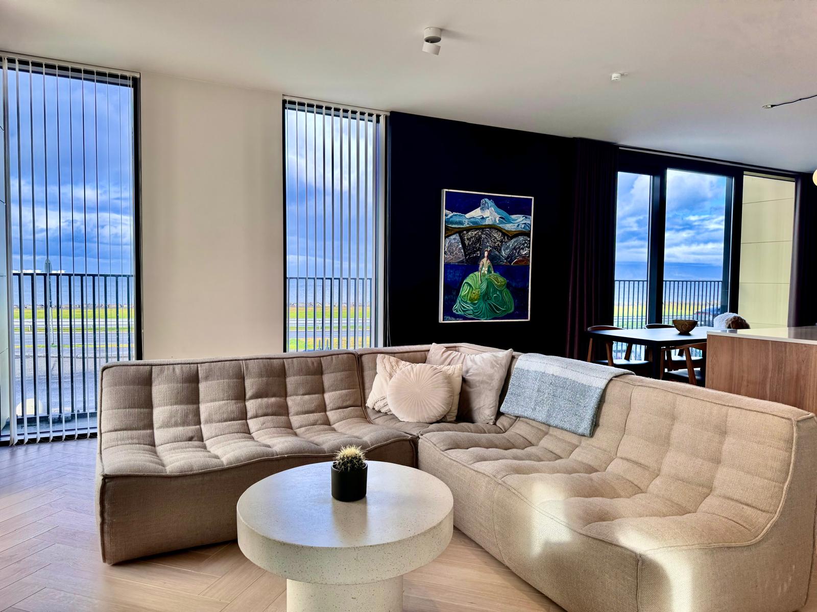 Curved sectional and original artwork